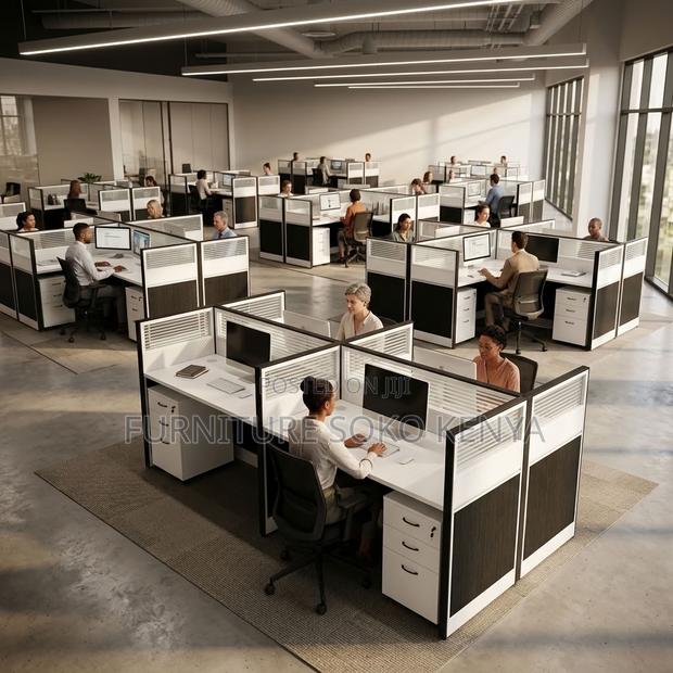 Office Workstation : Modern 4-Way Modular Office Workstation - thumbnail 7