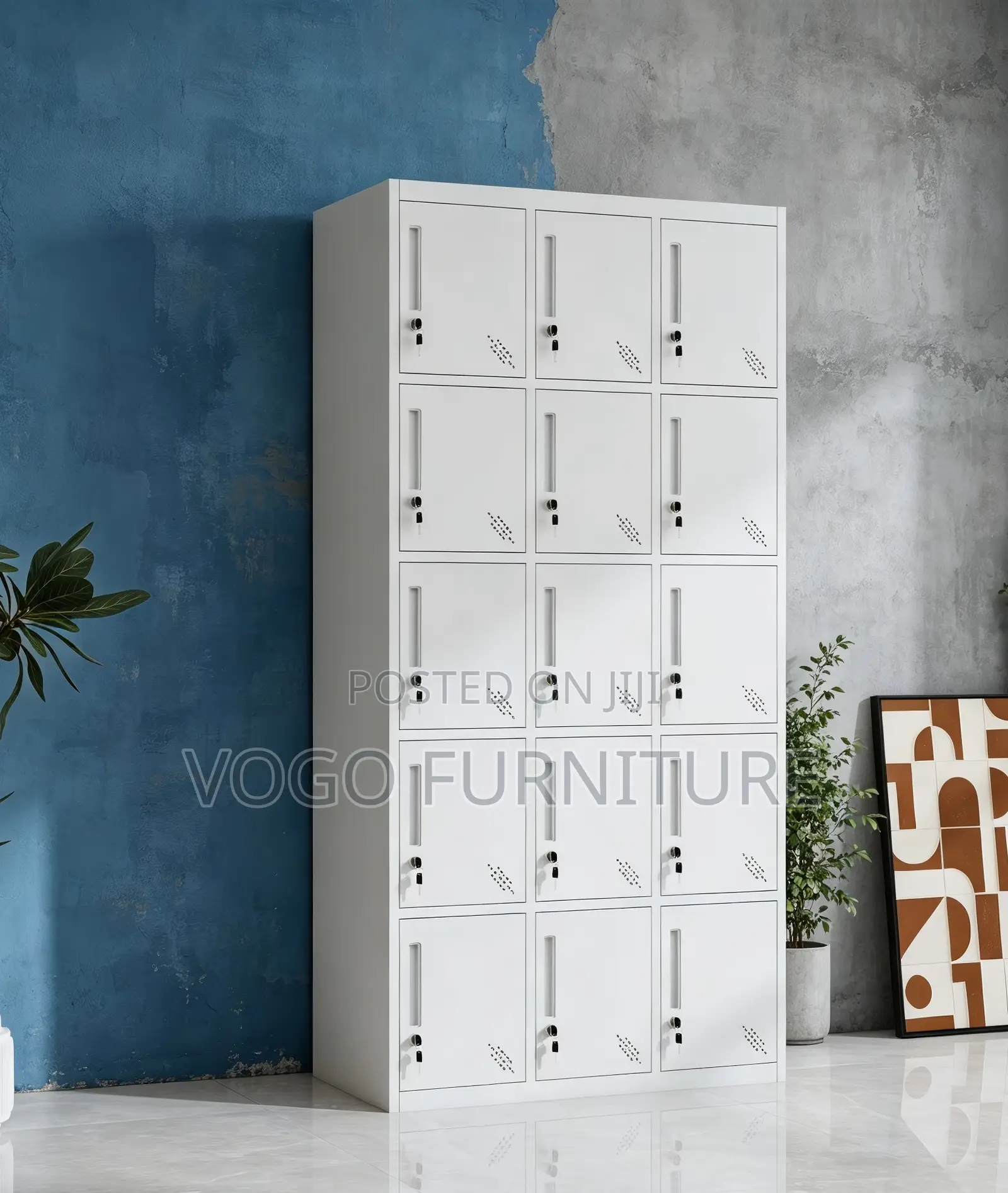 Office Locker; 15 Compartment Office Storage Locker Cabinet