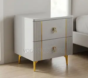 Bedside Table; 2 Drawer Wooden Bedside Cabinet for Home