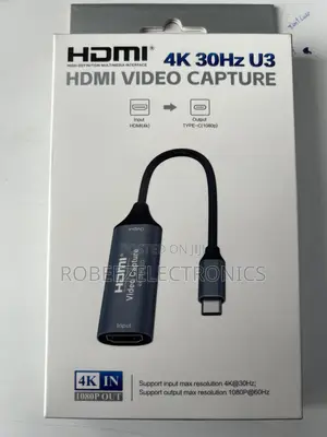 HDMI to USB-C Video Capture Card - 4K 30Hz Input / 1080p Output