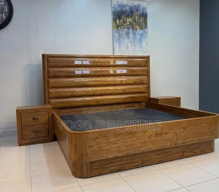 Bed Frame; Premium King Size Mahogany Bed Frame