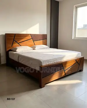 Bed Frame; Premium King Size Mahogany Bed Frame
