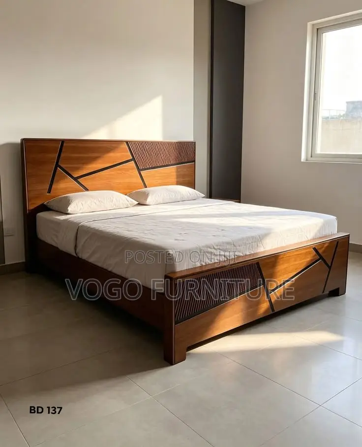 Bed Frame; Premium King Size Mahogany Bed Frame