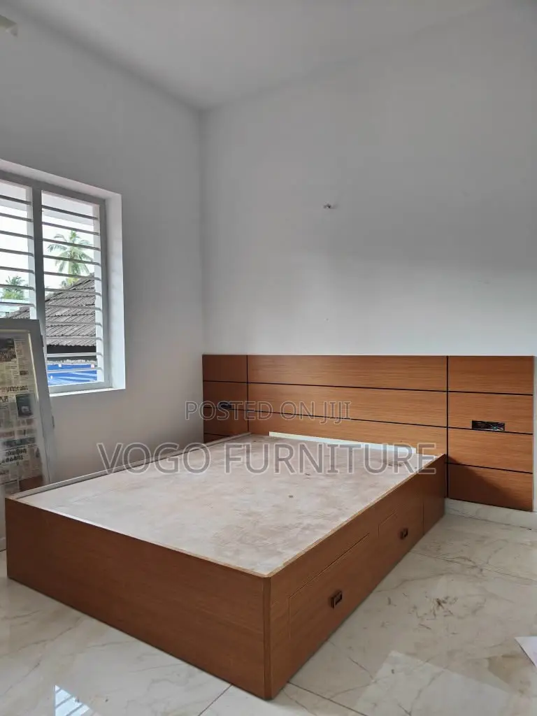 Bed Frame; Premium King Size Mahogany Bed Frame