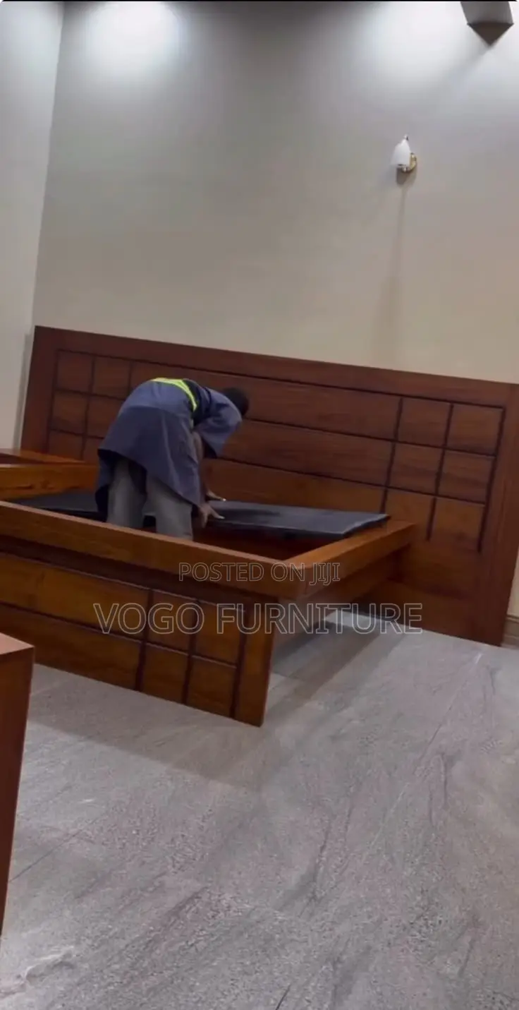 Bed Frame; Premium King Size Mahogany Bed Frame