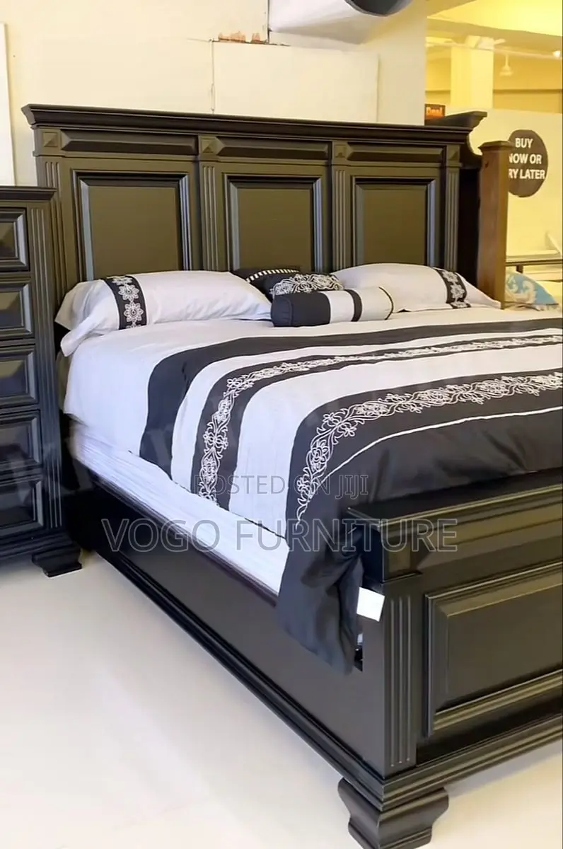 Bed Frame; Premium King Size Mahogany Bed Frame