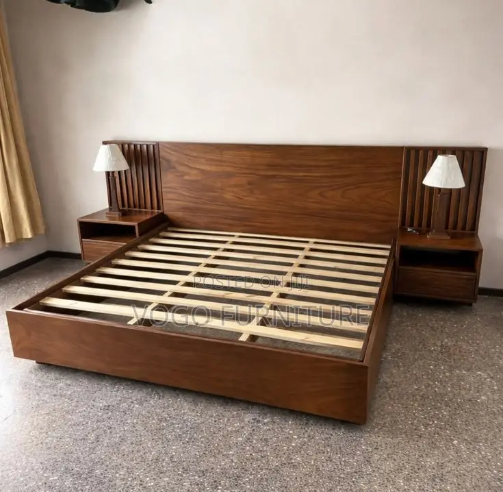 Bed Frame; Premium King Size Mahogany Bed Frame