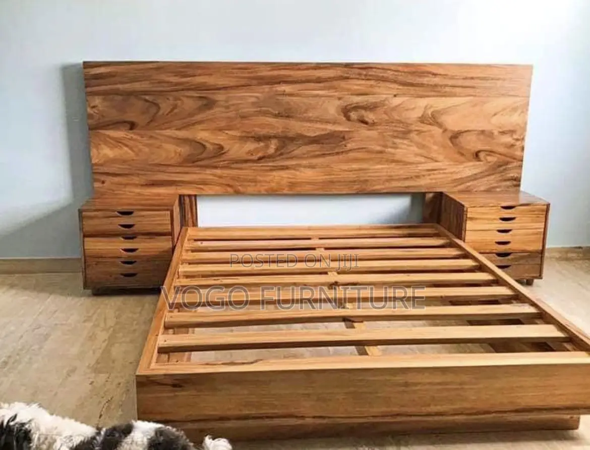 Bed Frame; Premium King Size Mahogany Bed Frame