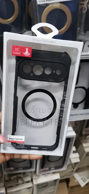 Xundd Clear Case With a Black Bumper and a Built-in Magnetic Ring.