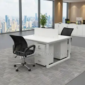 Workstation : White 2-Way Office Workstation