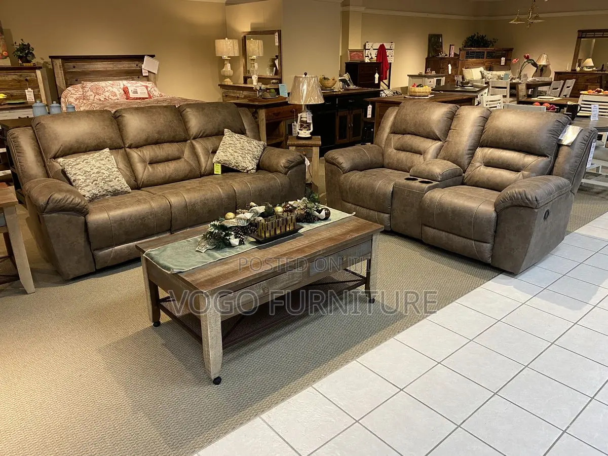 Sofa Set; 3+2+1 Leather Reclining Sofa Set for Home