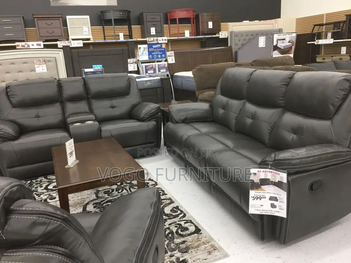 Sofa Set; 3+2+1 Leather Reclining Sofa Set for Home