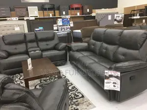 Sofa Set; 3+2+1 Leather Reclining Sofa Set for Home