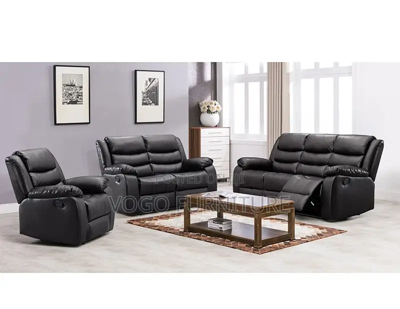 Sofa Set; 3+2+1 Leather Reclining Sofa Set for Home