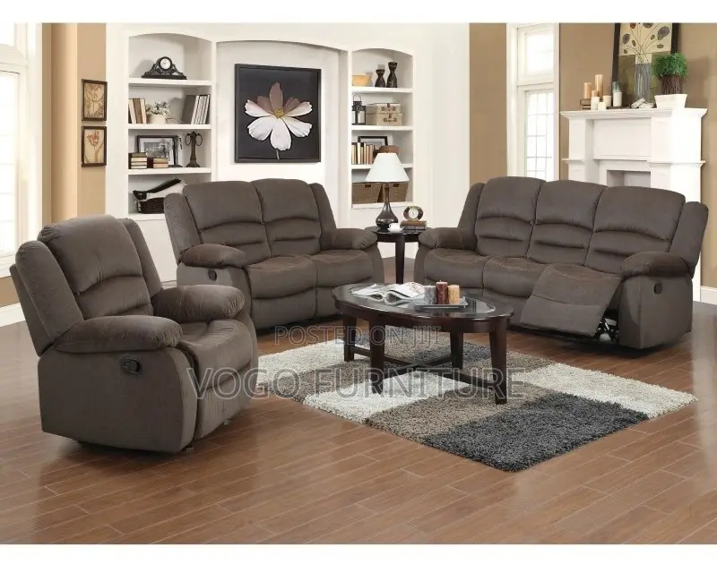 Sofa Set; 3+2+1 Leather Reclining Sofa Set for Home