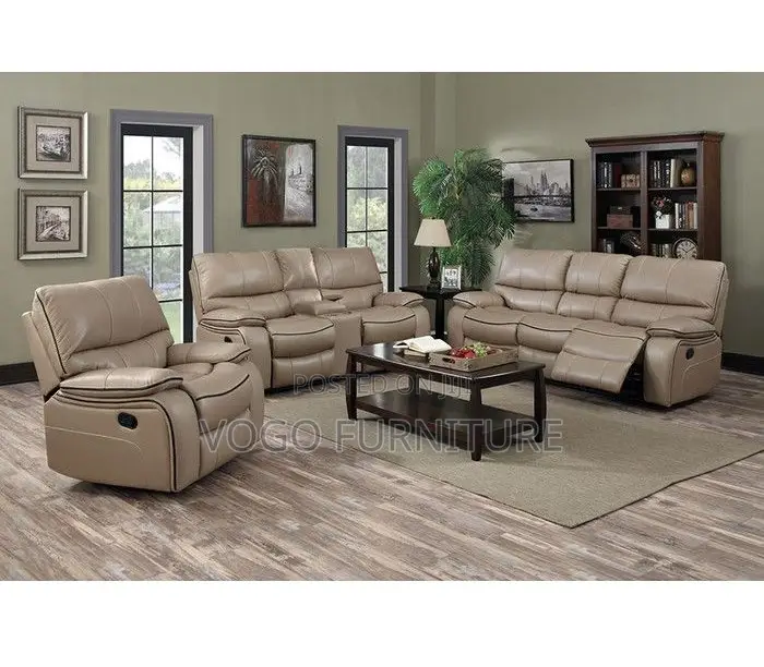 Sofa Set; 3+2+1 Leather Reclining Sofa Set for Home