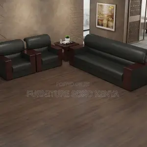 Office Sofa; 5-Seater Imported Leather Sofa Set