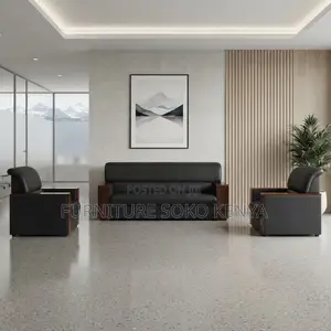 Office Sofa; 5-Seater Imported Leather Sofa Set