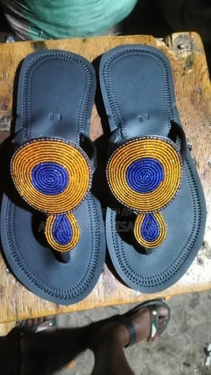 Beaded Maasai Sandals Black Edition