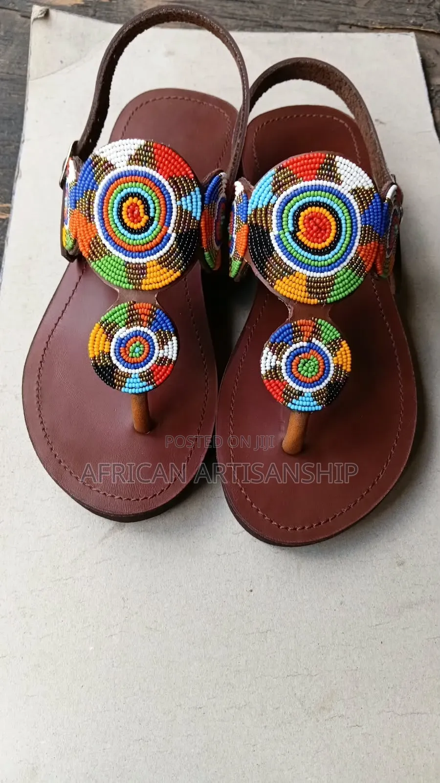Beaded Maasai Sandals Black Edition