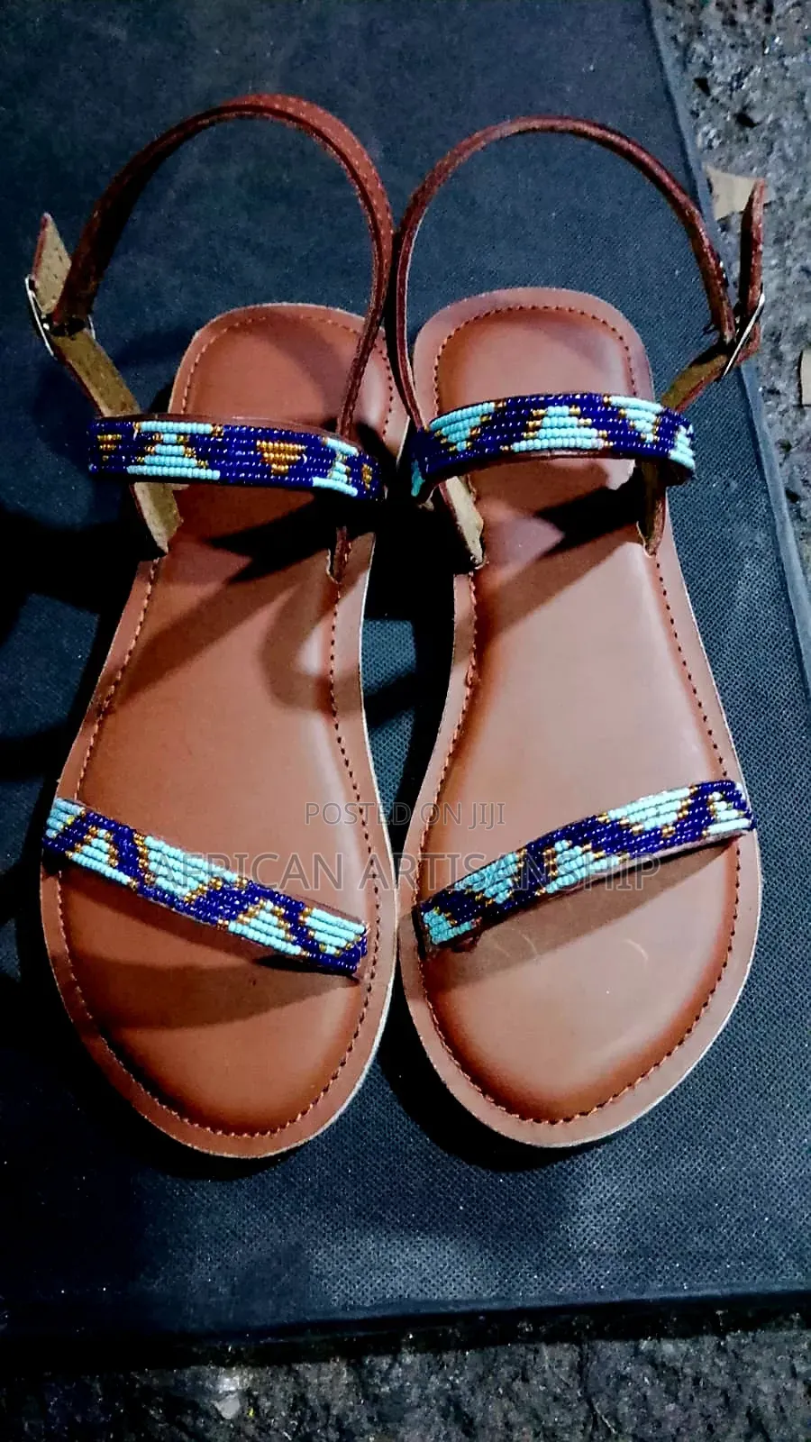 Beaded Maasai Sandals Black Edition