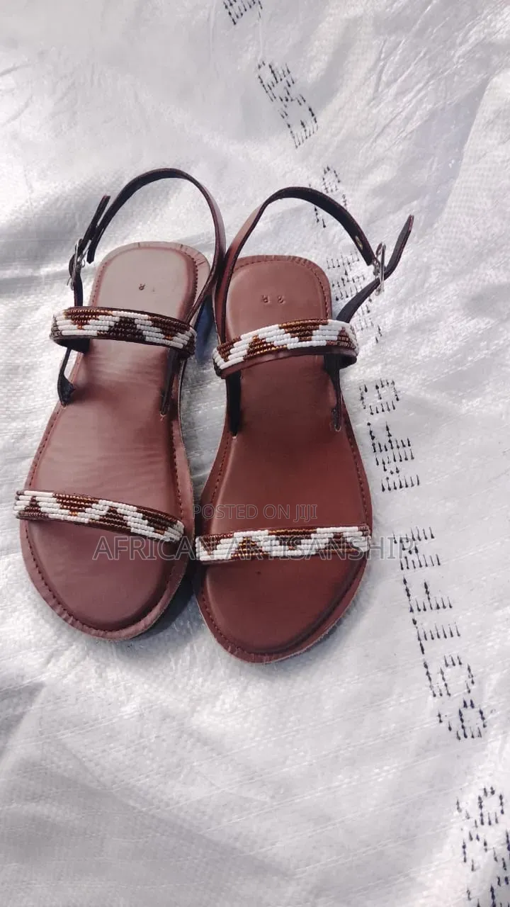 Beaded Maasai Sandals Black Edition