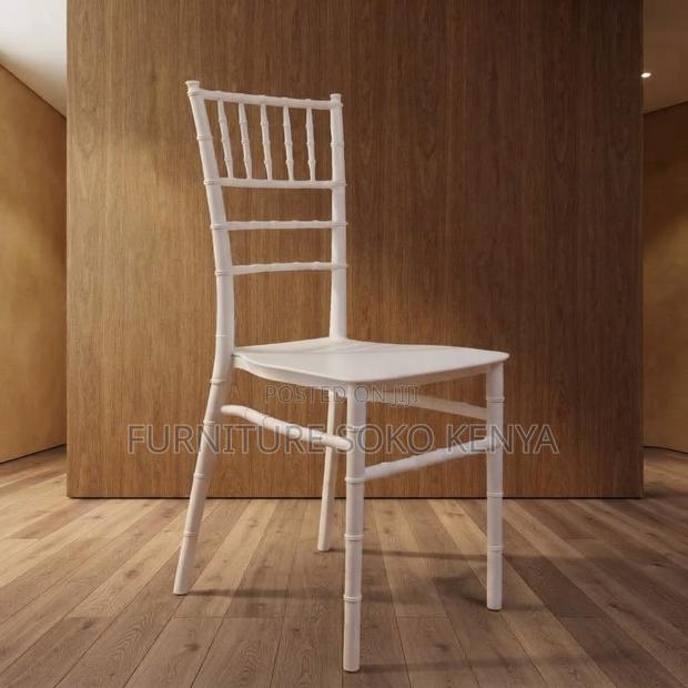 Home Chairs; High Backrest White Stackable Events Chair - thumbnail 2