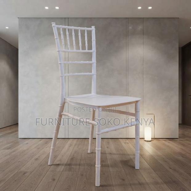 Home Chairs; High Backrest White Stackable Events Chair - thumbnail 4