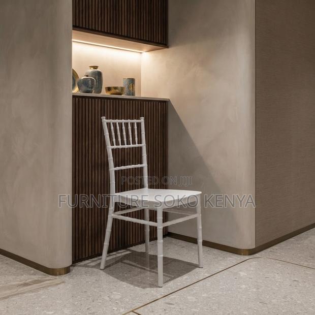 Home Chairs; High Backrest White Stackable Events Chair - thumbnail 6