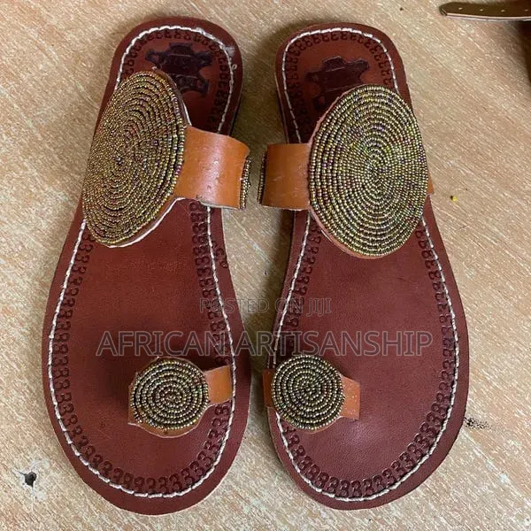 Beaded Maasai Sandals Black Edition