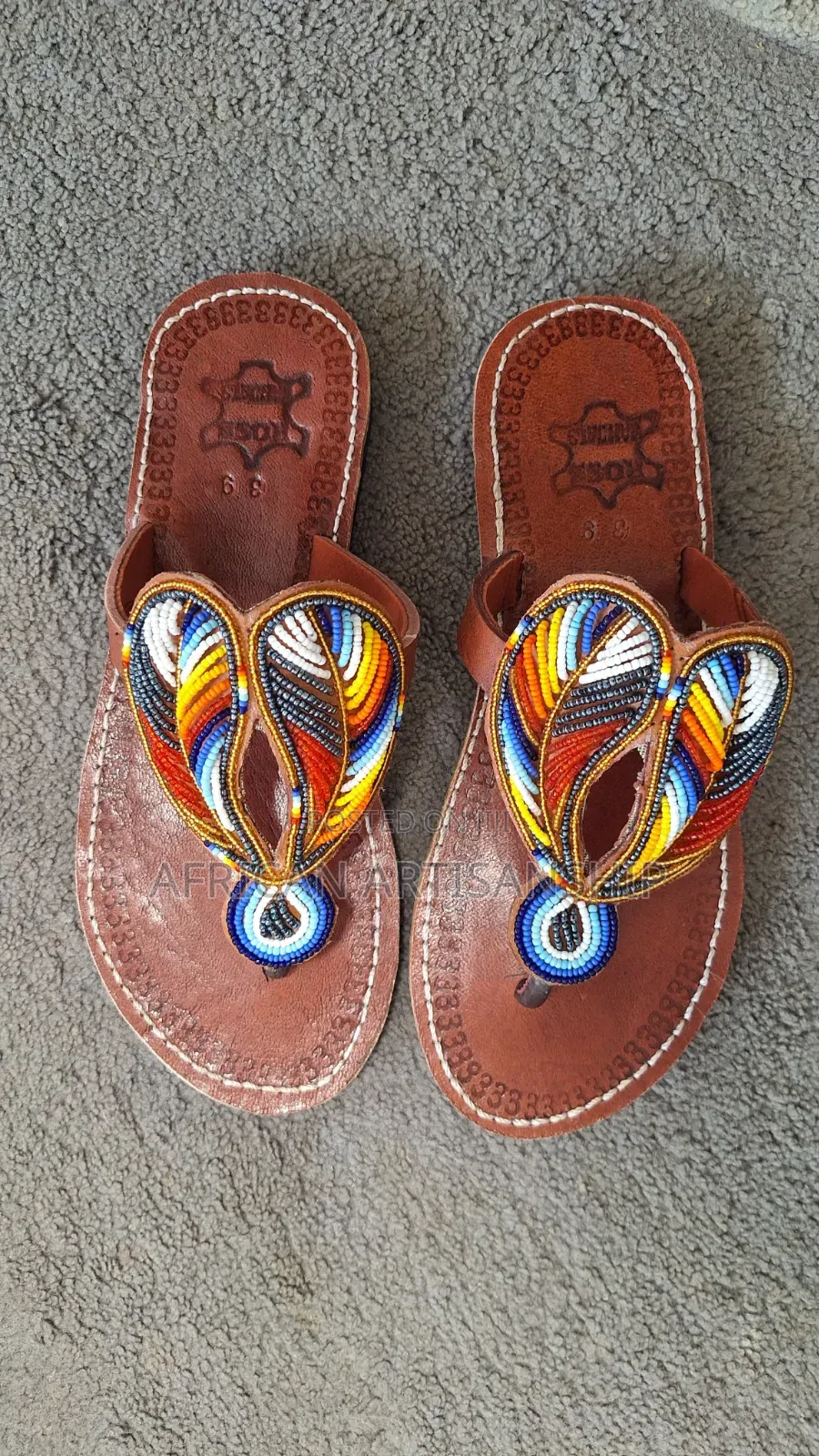 Beaded Maasai Sandals Black Edition
