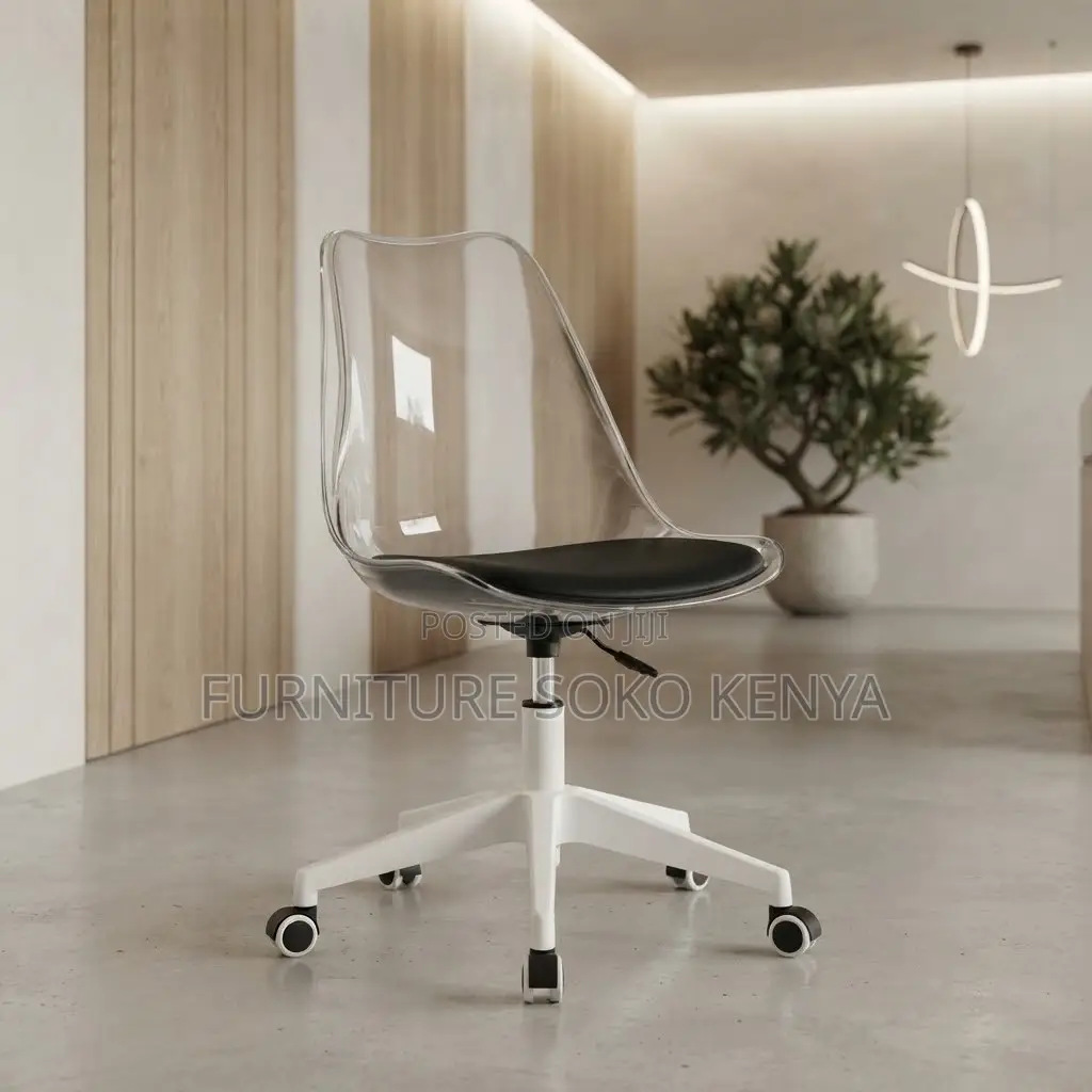 Home Chairs; Ergonomic Adjustable Clear Dining Chair