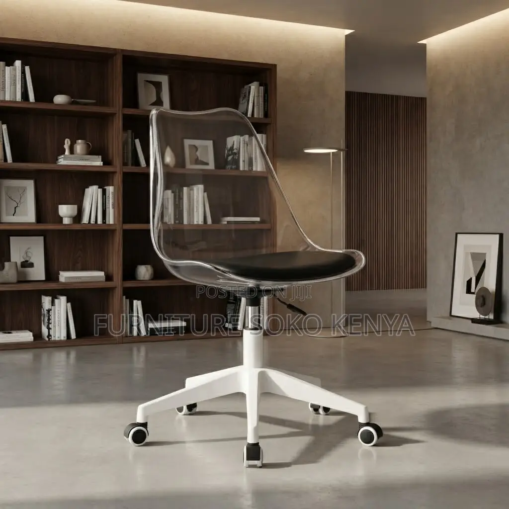 Home Chairs; Ergonomic Adjustable Clear Dining Chair