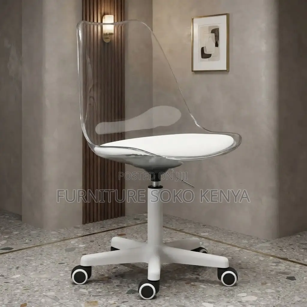 Home Chairs; Ergonomic Adjustable Clear Dining Chair