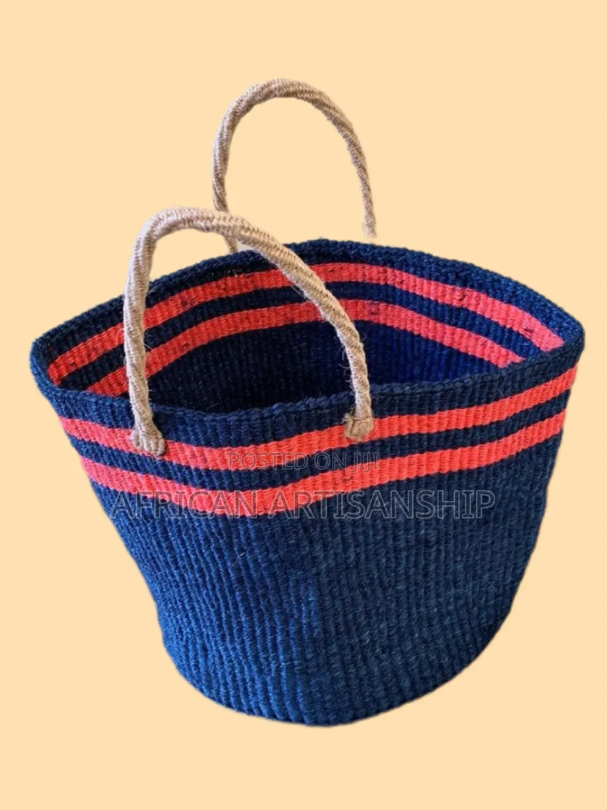 Woven Sisal and Hide Bags
