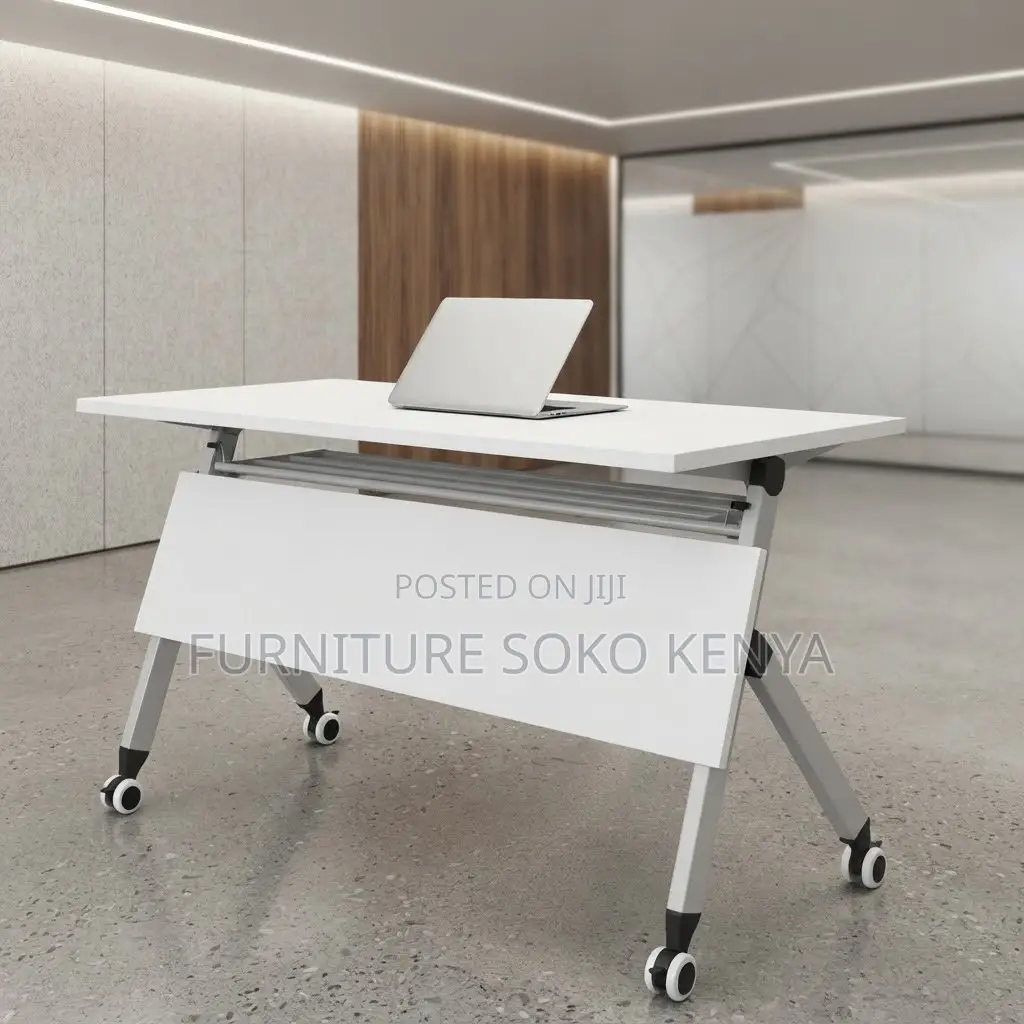 Office Desk; White Foldable Home and Office Meeting Table