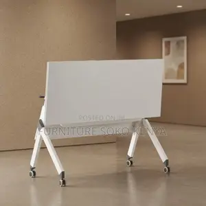 Office Desk; White Foldable Home and Office Meeting Table
