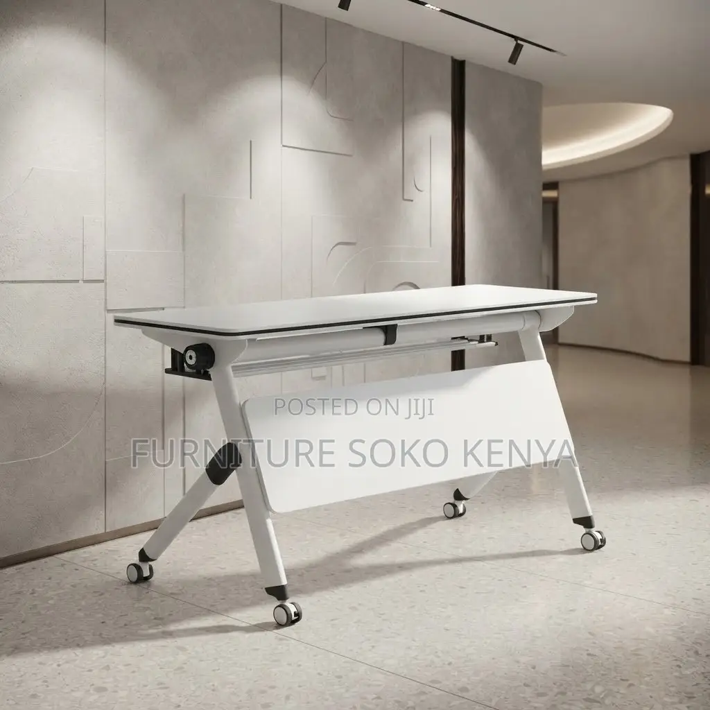 Office Desk; White Foldable Home and Office Meeting Table
