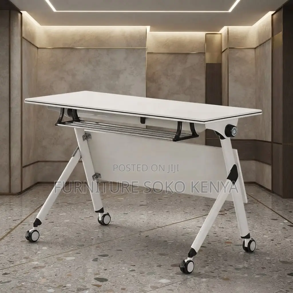 Office Desk; White Foldable Home and Office Meeting Table