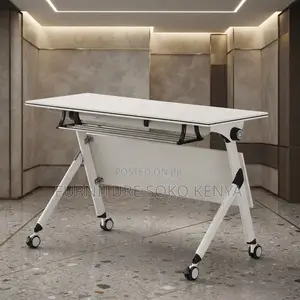 Office Desk; White Foldable Home and Office Meeting Table