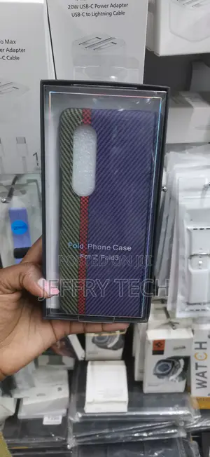 Carbon Fiber Fiber Pattern Case in a blackFold Phone Case for Z Fold3