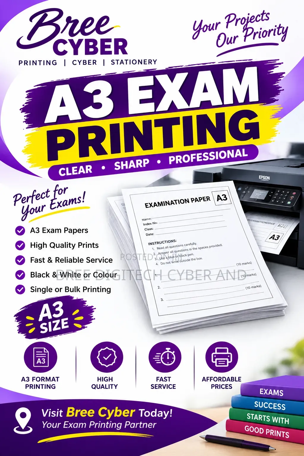 A3 Booklet Exam Printing
