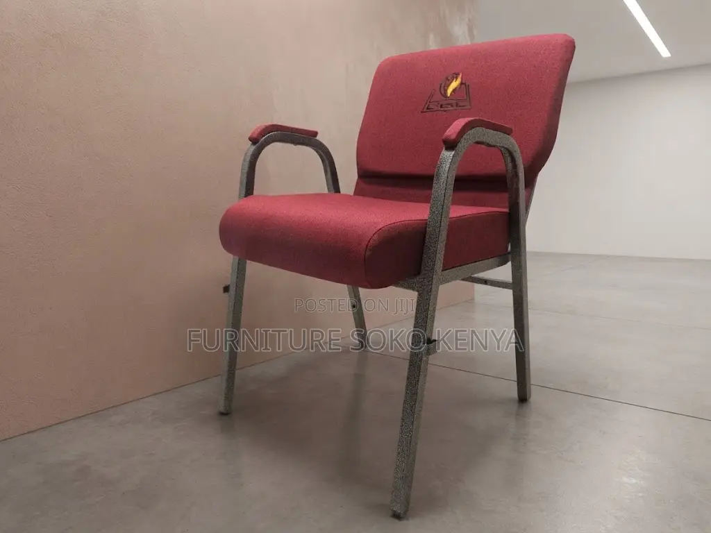 Office Chairs; Interlocking Fabric Church Armless Chair