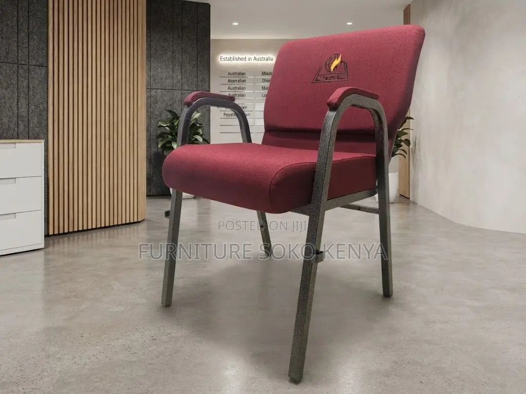Office Chairs; Interlocking Fabric Church Armless Chair