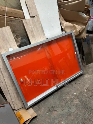 Noticeboard Glass Sliding 120cm X 90cm Glass Door Pin Noticeboard