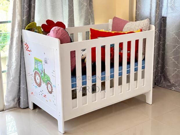 White Wooden Baby Cot / Crib – Good Condition