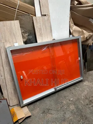 Noticeboard Premium Glass Sliding Pin Noticeboard 120cm X 90cm
