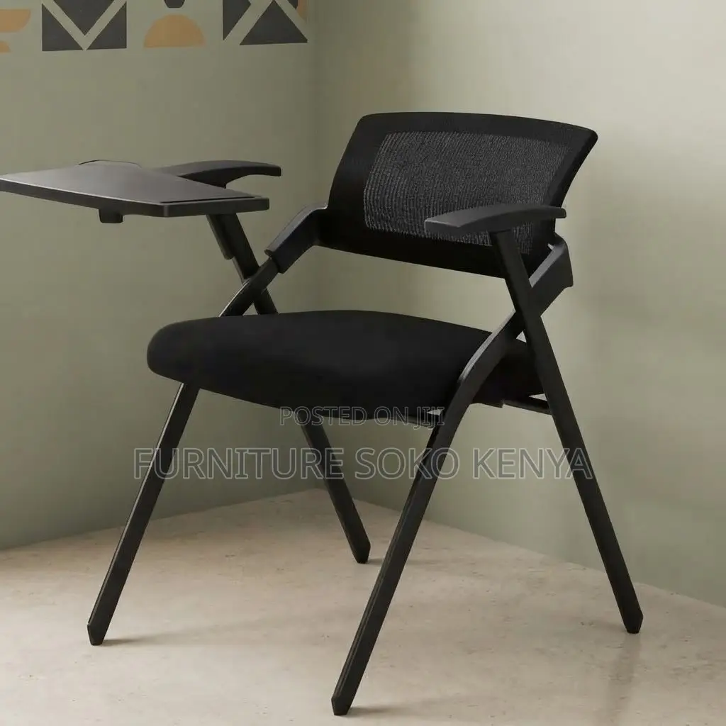 Office Chair; Foldable Mid Back Student's Study Chair-Wrting Pad