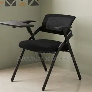 Office Chair; Foldable Mid Back Student's Study Chair-Wrting Pad