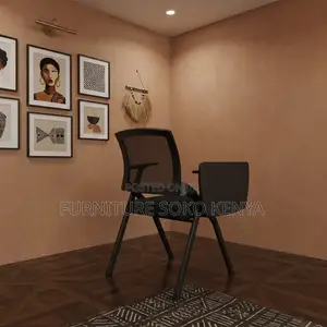 Office Chair; Foldable Mid Back Student's Study Chair-Wrting Pad